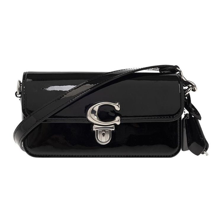 Coach Studio 20 Solid Color Detachable Shoulder Strap Push Button Flap Closure Leather Handheld Crossbody Shoulder Bag Women handbags CE761-LHBLK