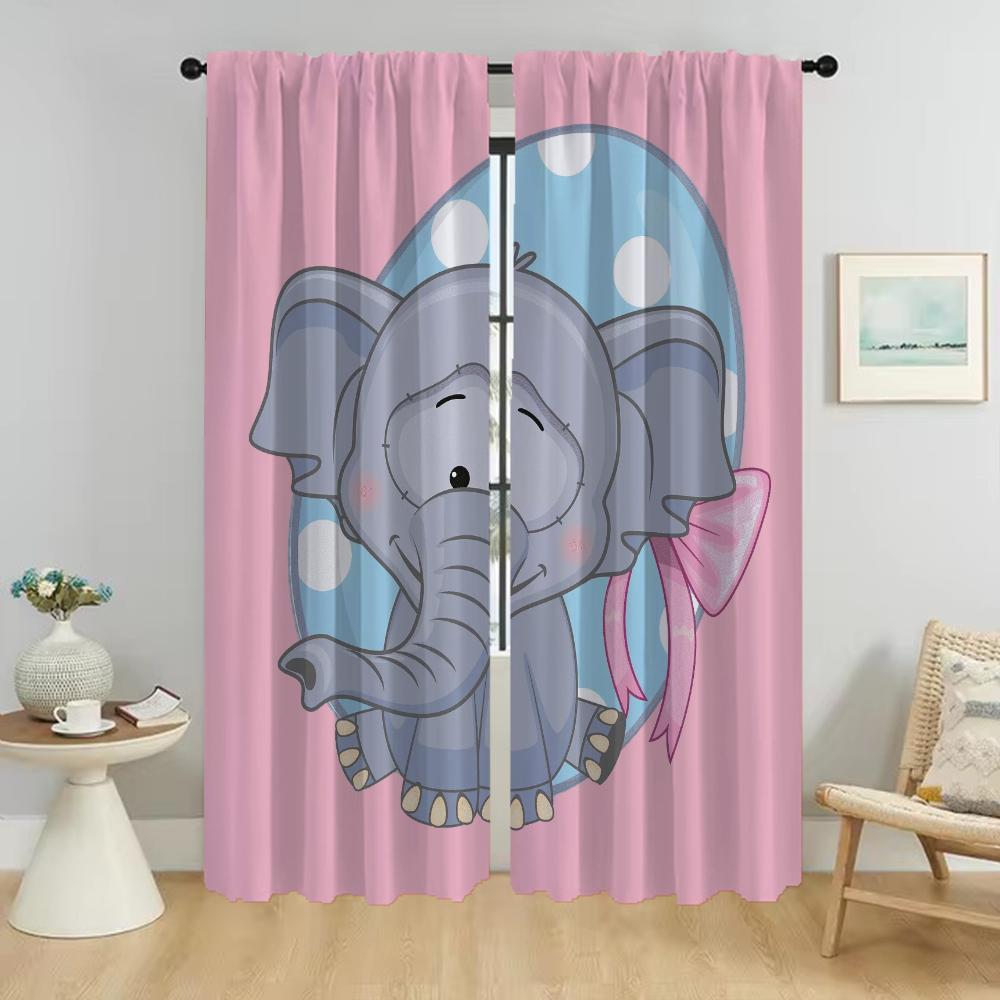 Картонные шторы Elephant Anti Mosquitet для гостиной, украшения на Хэллоуин, затемняющие шторы для комнаты, 2-панельные перегородки