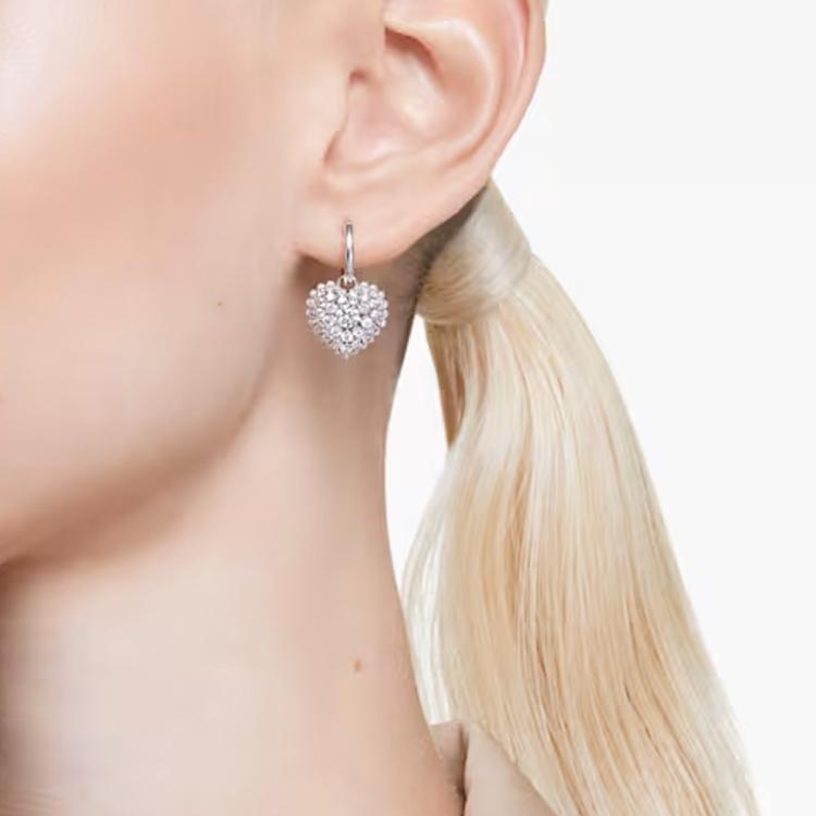 Swarovski Серьги-подвески Сердце Капля Воды Женские серьги Серебряные 5684384