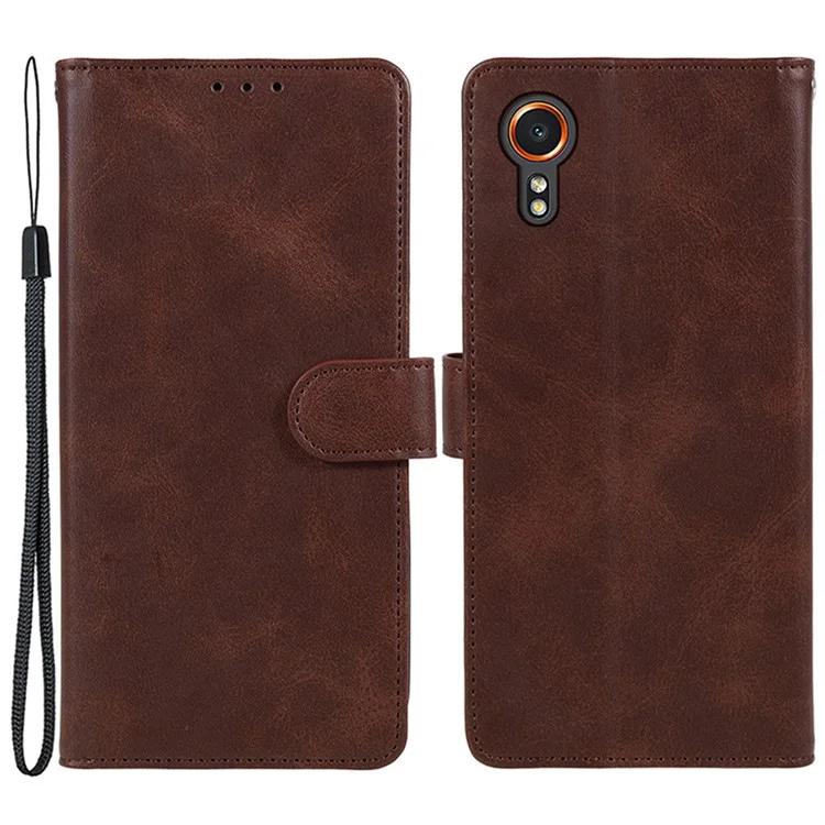 For Samsung Galaxy Xcover7 Case Business Leather Phone Cover Calf Texture