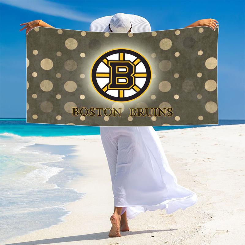 Boston Bruins Logo Print Beach Towel, Large Soft Quick Dry Towel for Beach Camping Swimming