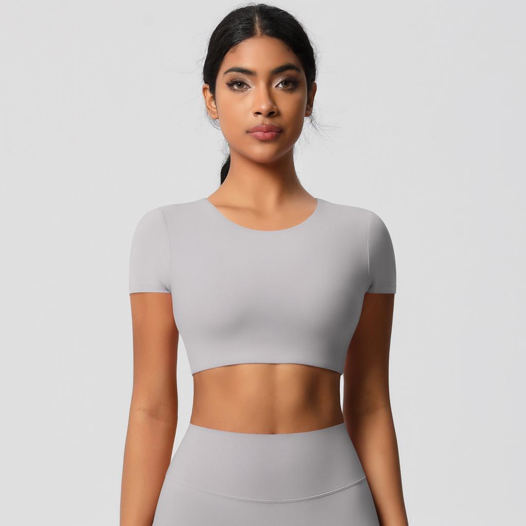 Women High Quality Sport T-Shirts Short-sleeve And with Chest Pads Compressed Quick-dry Super Elastic Suitable For Running Fitness Training Yoga