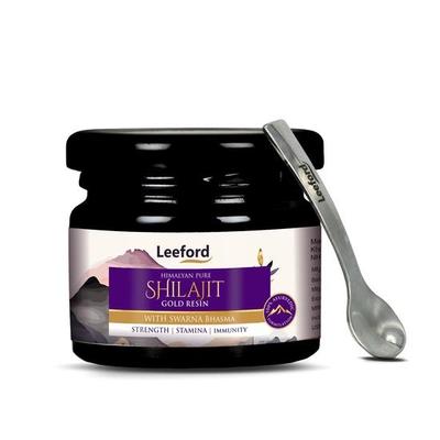 Leeford Shilajit/Shilajeet Gold Resin для мужчин и женщин (20g) со сварна бхасмой – полезен для силы, выносливости и повышения энергии