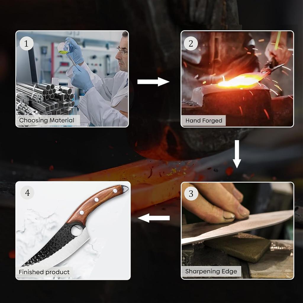 Bicico Мясник, Викинг с ножнами, Японский кованый вручную шеф-поварский тесак для резки мяса, Портативный для выживания, Бушкрафт, Поясной, Сверх острый, Кухонный для улицы