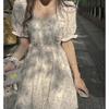 2024 Summer French Floral Puff Sleeve Dress for Women
