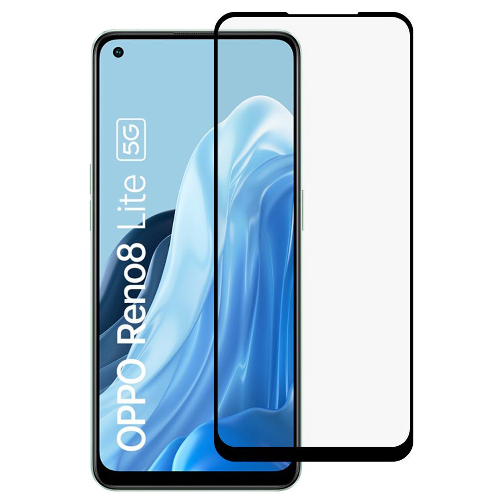 9D Tempered Glass Film for Oppo Reno8 Lite 5G,High Transparency Silk Printing Side Glue Full Screen 9H Anti-Abrasion Screen Protector