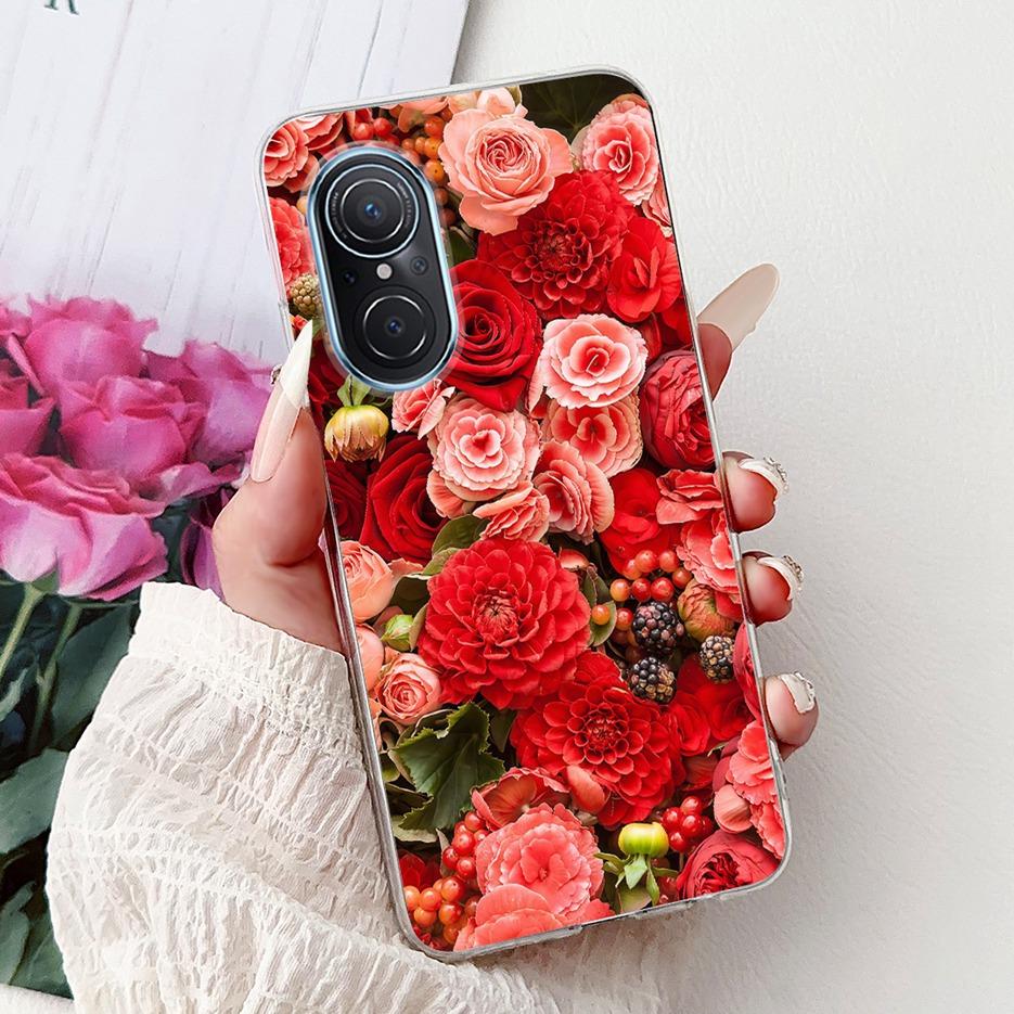 Чехол для Huawei Nova 9 SE Чехол Nova9 Pro Роскошный с рисунком цветов Мягкий тонкий чехол для телефона для Huawei Nova 9 Pro Nova9 SE Fundas Сумки