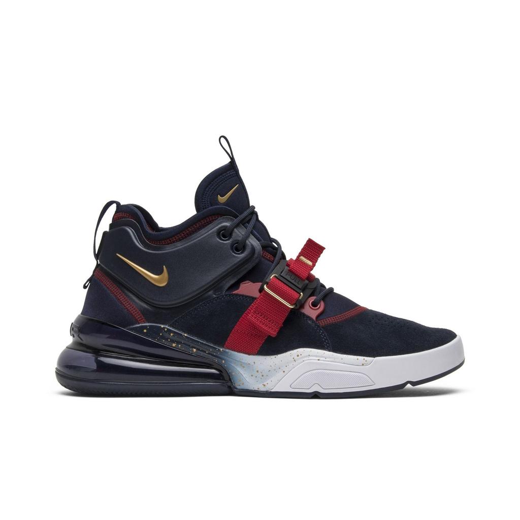 Nike Air Force 270 'Dream Team' (Unisex) Obsidian / Metallic Gold-Gym Red-White Casual Shoes AH6772 400