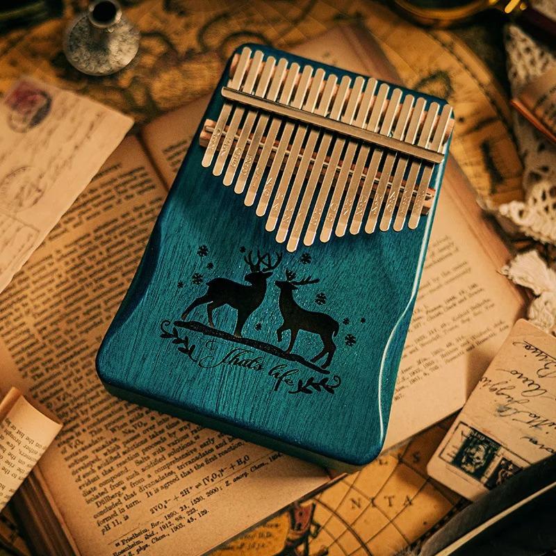Деревянная калимба 17 клавиш музыкальная клавиатура для посвященных 21 клавиша калимба звуковая терапия портативные профессиональные инструменты пальчиковое пианино детский подарок