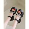 Thick-soled High-heeled Sandals Women's Summer New Heightening Soft-soled High-end Shoes Rhinestone Beach Shoes
