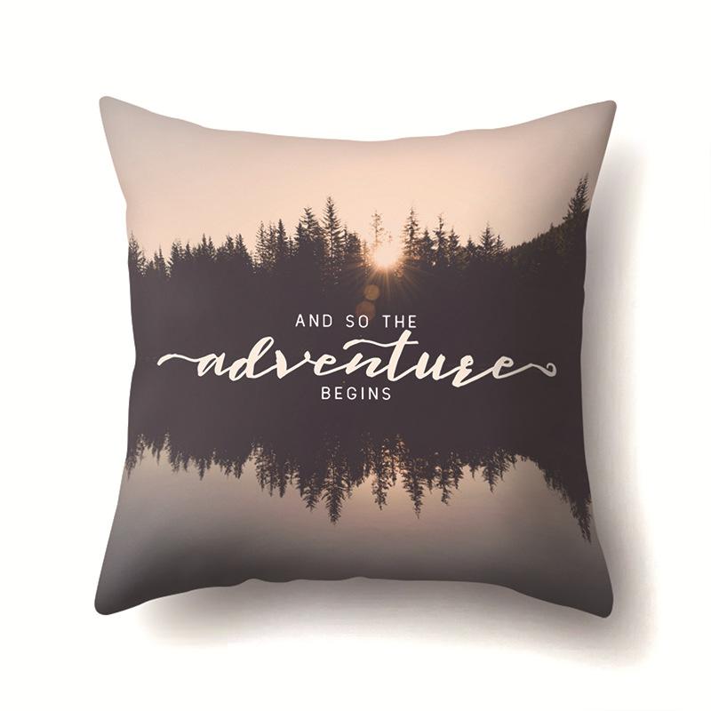 Modern Painted Simple Household Car Polyester Pillow Case Car Decoration Home Printed Waist Pillow Case
