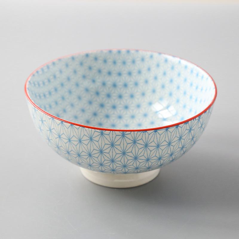 Японская 6-дюймовая миска для лапши, керамическая, подглазурная, на высокой ножке, салатница для дома, рамен