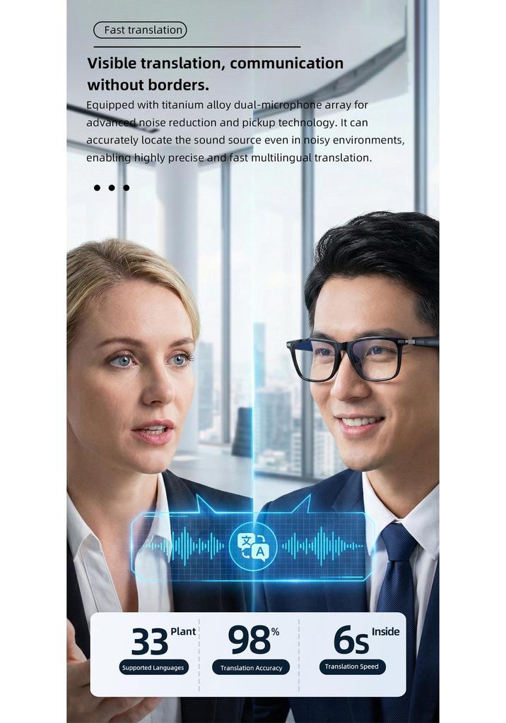 AI-Переводящие Bluetooth-очки GS20 с фотохромными линзами для вождения и прослушивания музыки