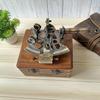 Brass Working Sextant,  Maritime Navigational Instrument With Wooden Box,