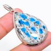 K2 Blue Azurite Handmade 925 Sterling Silver Jewelry Pendant 2.05" a3K68
