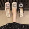 New Slippers Flat Mules for Women Slides Jelly Flip Flops Lady Loafers Fashion Low Cover Toe Glitter Girl Soft Luxury Sandals