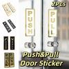 2Pcs 3D Sliding Door Logo Acrylic Restaurant Pull Stickers Push Pull Door Sign  Home Decoration