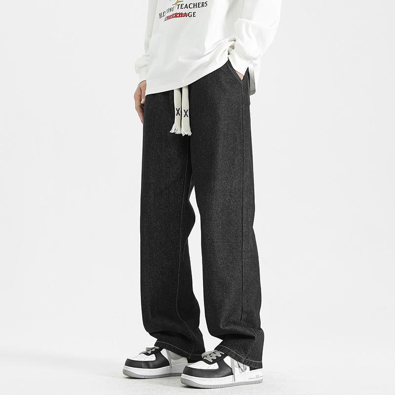 Прямые джинсы мужские весна и осень универсальные свободные уличные широкие брюки повседневные длинные брюки мужские