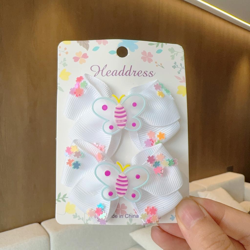 2Pcs/lot Baby Solid Hair Bows Hair Clips Ribbon Bow Hairpin for Girl Cheer Bowknot Barrettes Children Headwear Hair Accessories