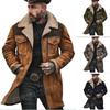 Men's 2024 Autumn/Winter Suede Patchwork Jacket with Multi-Pocket Zipper