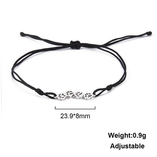 Retro Stainless Steel Personality Witch Knot Dog Paw Bracelet