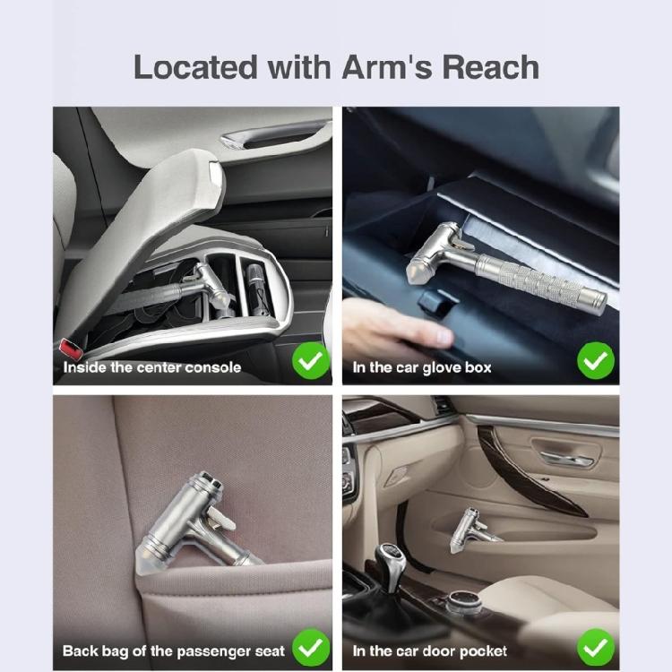 Car Emergency Hammer Window Breaker with Belt Cutter Rescuing Hammer Safety Hammer for Car Bus Glass Breaker Portable