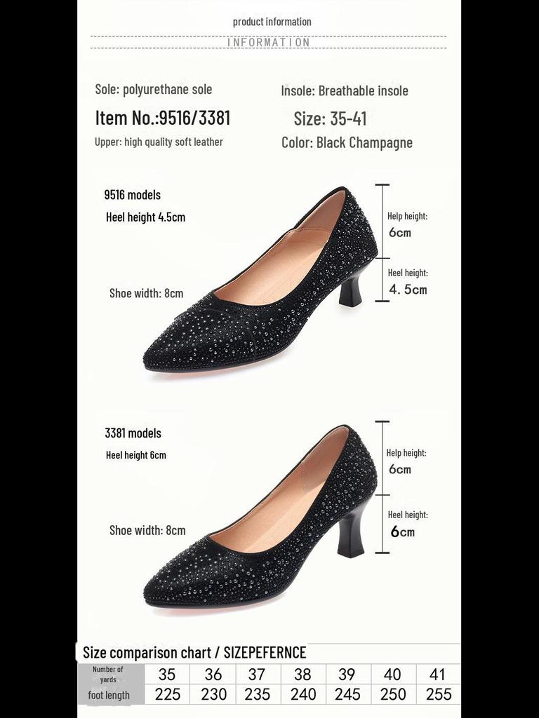 2023 Champagne Sequin & Beaded Leather High Heels: Elegant Wedding & Bridesmaid Shoes for Spring & Autumn