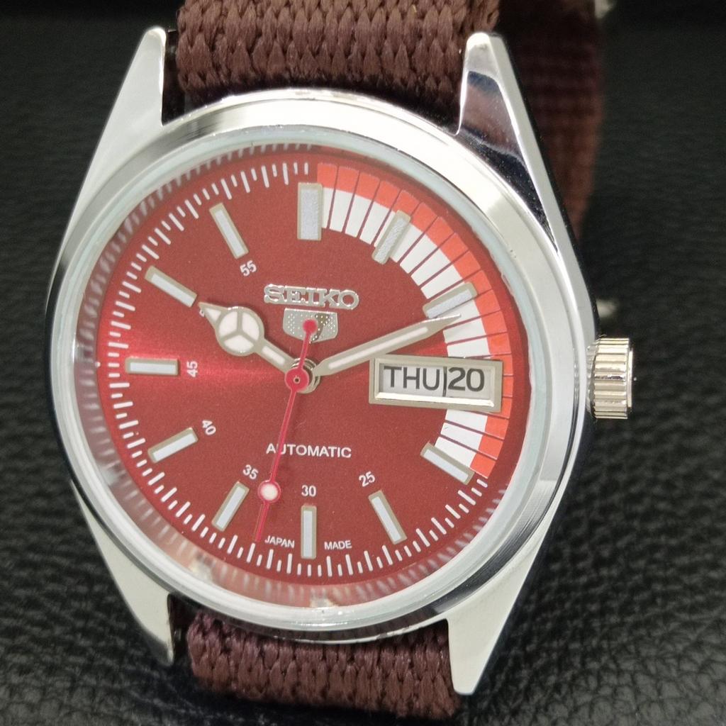 VINTAGE REFURBISHED SEIKO 5 AUTOMATIC 6309A JAPAN MENS RED DIAL WATCH a440747-4 Sk-a440747