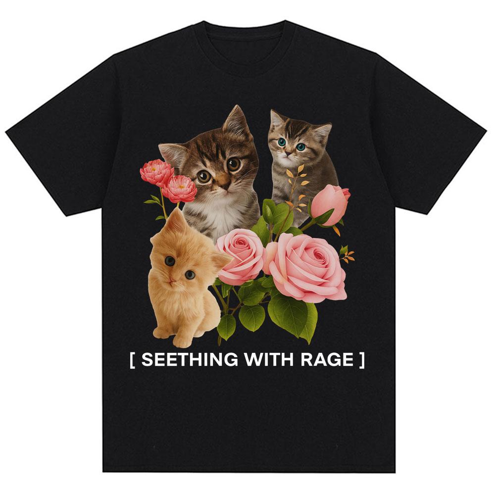 Fuuny Kittler Hilarious Cat Meme T Shirts Women Cute Fashion O-Neck T-shirts Breathable T Shirt Streetwear Women Clothes