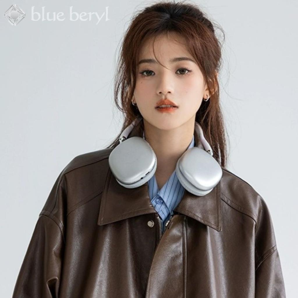 Женская куртка-бомбер из искусственной кожи Blue Beryl, ПУ-кожа, Свободный крой, На молнии, Теплая, На подкладке, Коричневая, BB052-BR-2XL