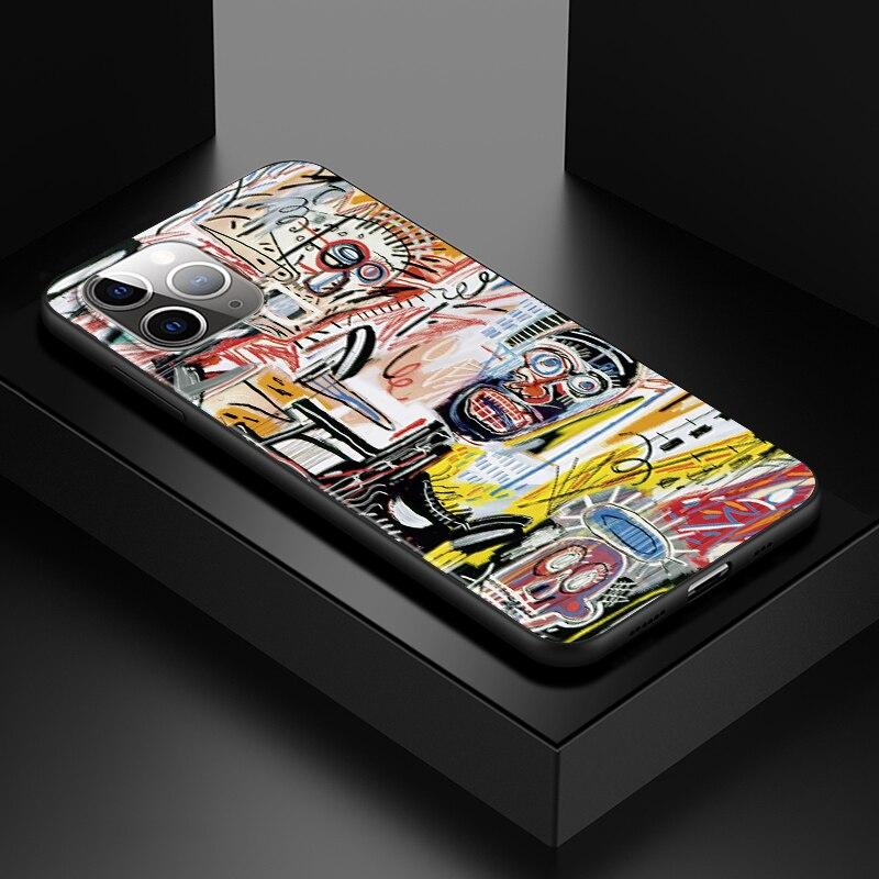 Мягкий черный чехол для телефона Jean Michel Basquiat Art Graffiti для Apple iPhone 13 12 11 SE XS XR X 7 8 6 5 S mini Plus Pro MAX 2020