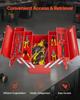 Tool Box 18-inch 3-Tier 5-Tray Folding Cantilever Toolbox with Handle