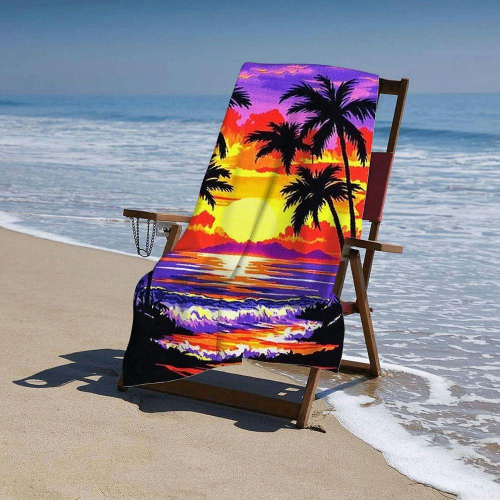 Modern Style Quick-Dry Ultra Absorbent Beach Towel, Rectangular for Travel Swimming Camping