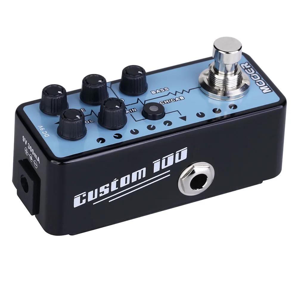 MOOER 018 Custom 100 Гитарная Педаль Цифровой Предусилитель Симуляция Кабинета Двухканальная 3-полосная Эквалайзер и Усиление Эффект для Электрогитары/Бас-гитары