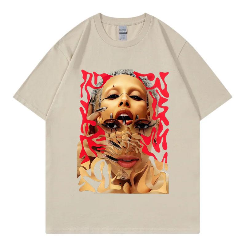 Певица Doja Cat Графические футболки Мужская Женская Одежда Мода Эстетика Короткий рукав Футболка Летняя Повседневная Свободная Хлопковые футболки