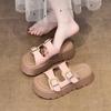 Small Slippers Women's Wear 2025 New Summer Muffin Platform Sandals Beautiful Beach Sandals