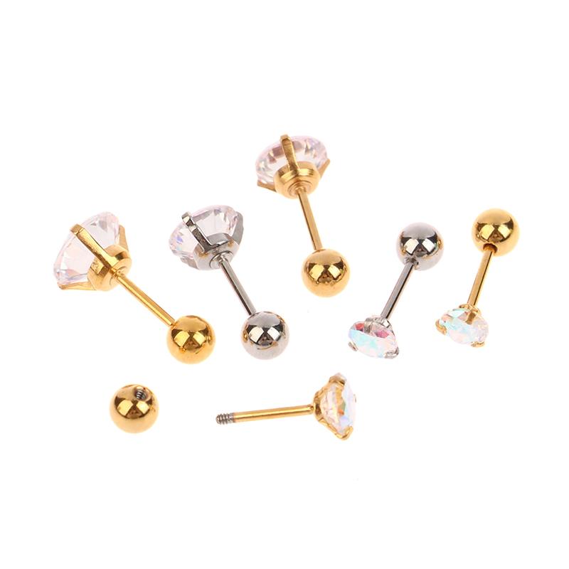 1 шт. маленькие серьги-гвоздики, серьги-гвоздики для хряща, цветные блестящие циркониевые титановые стальные антиаллергические модные украшения для женщин