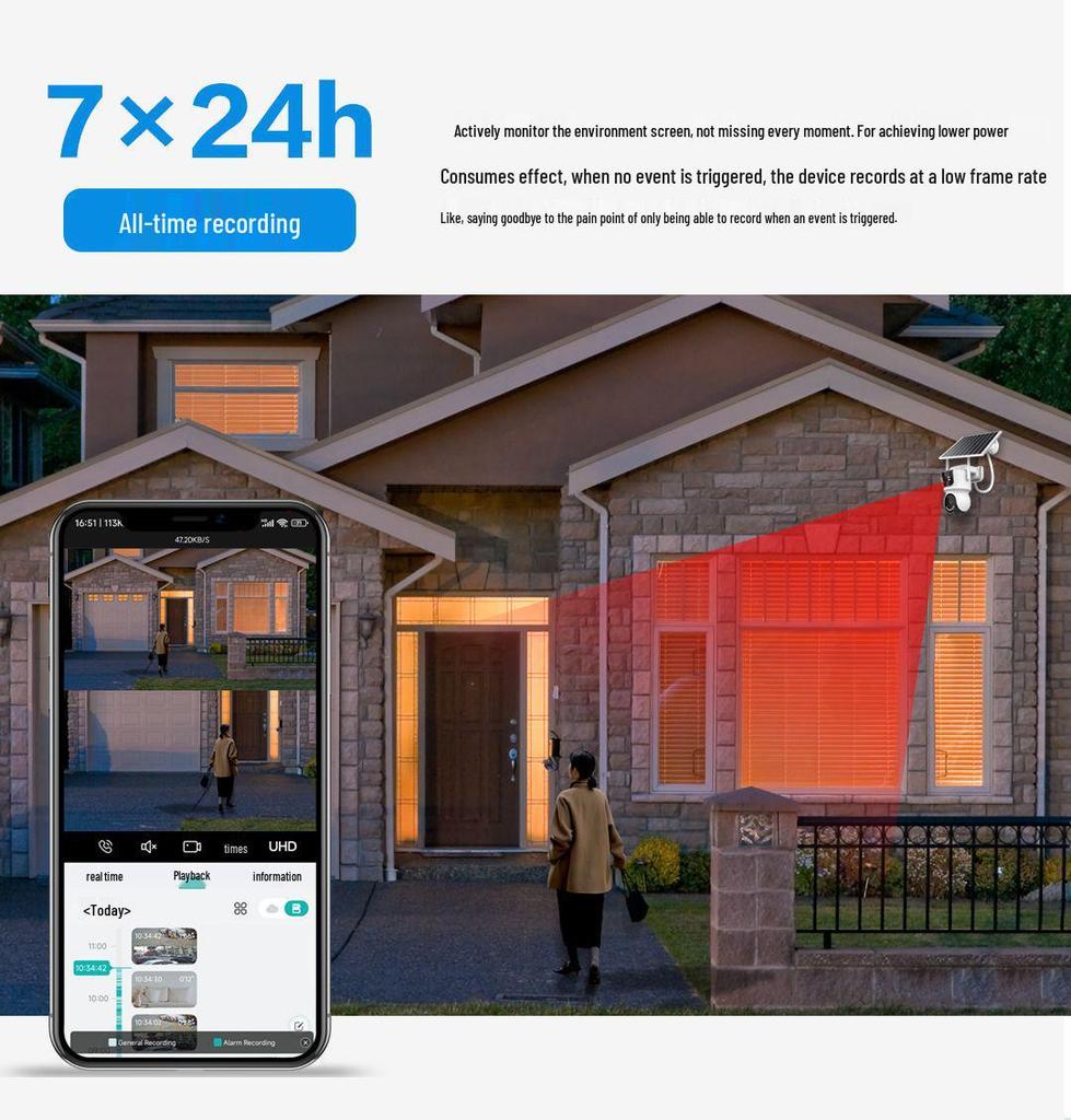 ICSee Двухобъективная PTZ WiFi Солнечная Камера: 10-кратное увеличение, Низкое энергопотребление, Трансграничный мониторинг