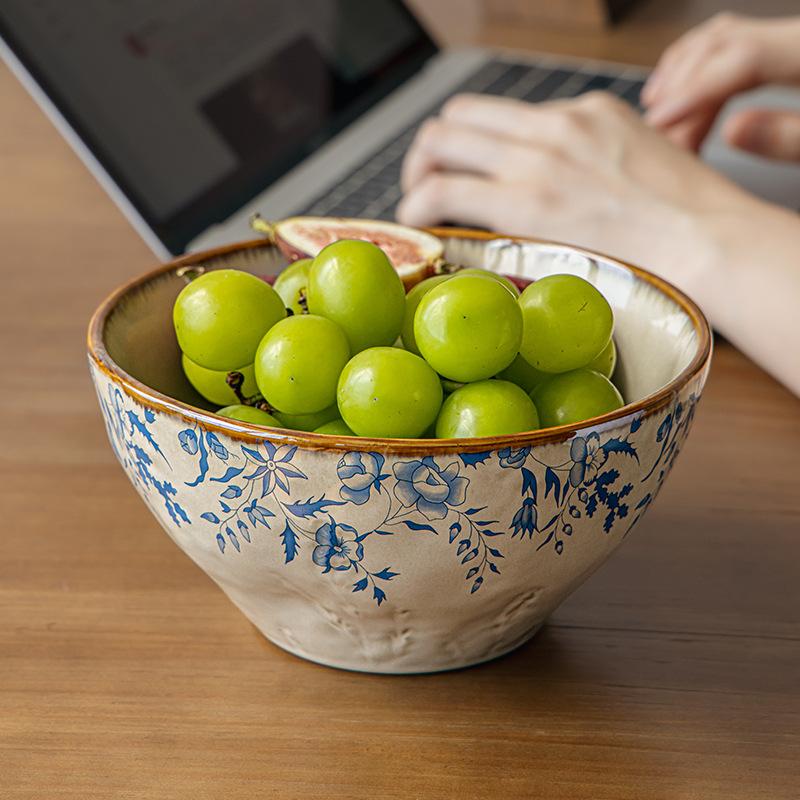 Керамическая миска для рамена 7 дюймов в ретро-стиле, суповая миска на высокой ножке, большая миска для лапши, миска для смешивания лапши быстрого приготовления, распродажа