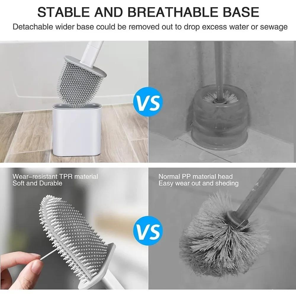 Силиконовый набор держателя для туалетной щетки с подставкой Инструмент для чистки ванной комнаты Нескользящее основание Brosse Toilette Туалетная щетка Аксессуары для дома