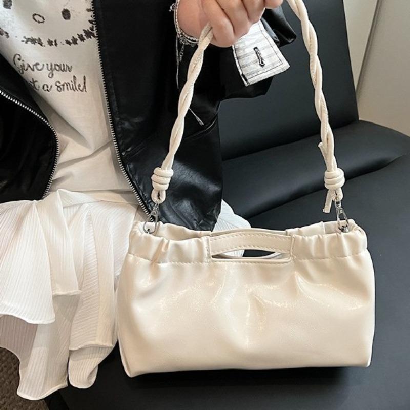 New Drawstring Handbag Bag Simple and Fashionable Solid Color Commuter Shoulder Bag Underarm Women's Bag