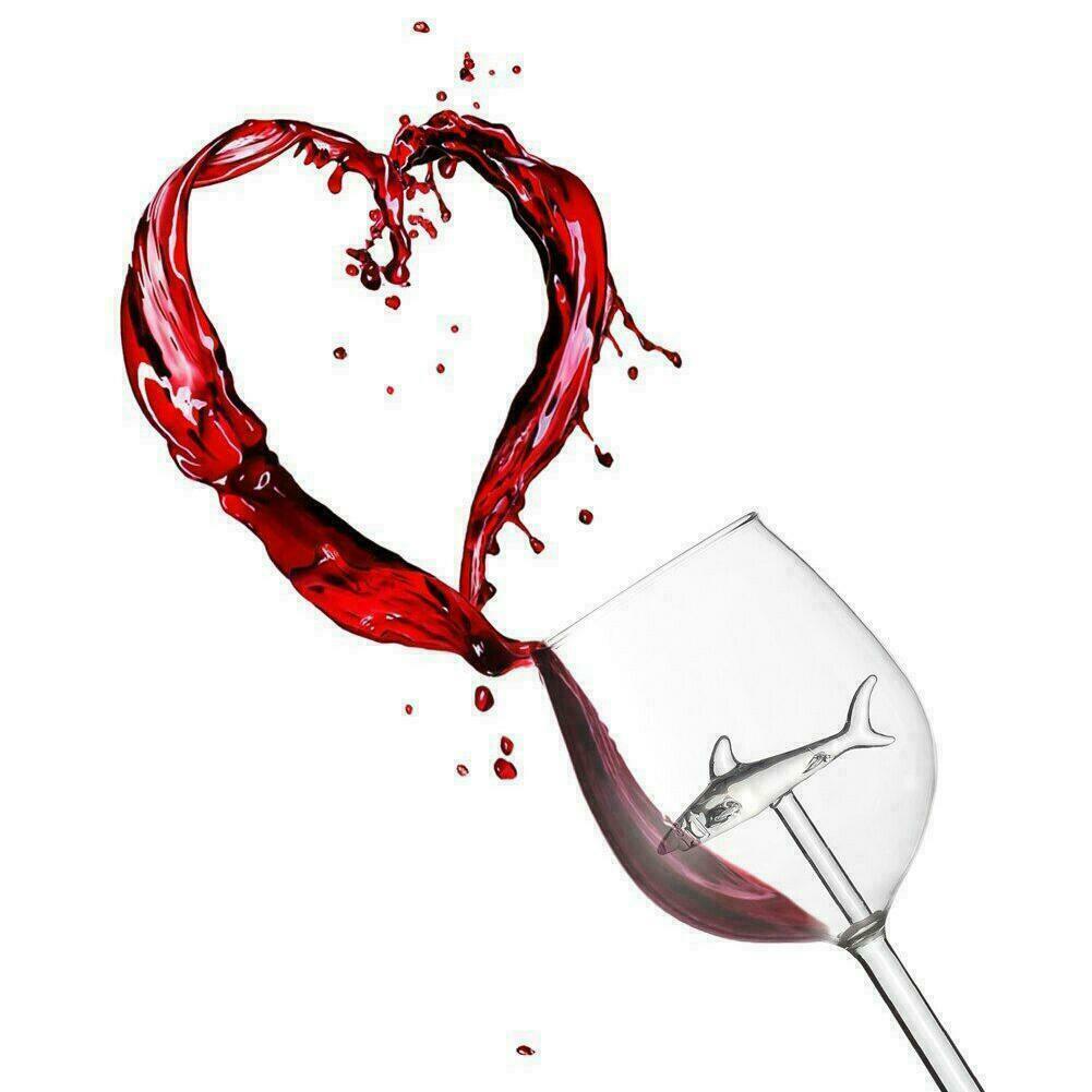 Built-in Shark Wine Glass New Design Goblet Whiskey Glass Dinner Decorate Handmade Crystal For Party Flutes Glass