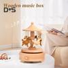 Wooden Carousel Music Box Handmade Rotating Horse Educational Musical Toy Home Office Desktop Decoration Ornament Kids Adults Birthday Christmas Gift
