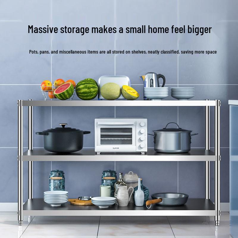 Кухонная полка из нержавеющей стали для нарезки, размещения сковород, мисок и овощей