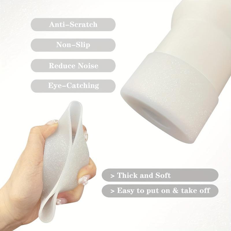 1 шт. Силиконовый чехол на дно стакана, Нескользящий чехол-сапожок для стакана с блестками, Аксессуары для стаканов 20-40 унций и Hydro Flask 12-24 унции