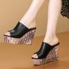Fashion Women Wedges High Heels Slippers Women Designer Platform Sandals Trend Comfortable Slip On Slippers 2024 New Summer Slides Women