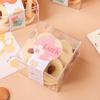 Прозрачные квадратные коробки для печенья с наклейками