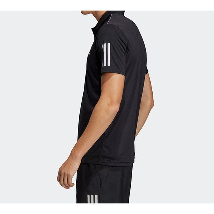 adidas Клубная рубашка-поло с 3 полосками, мужские топы, черные DU0848
