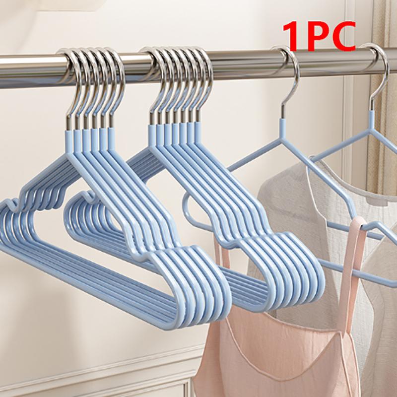 Вешалка для одежды с канавками для проветривания для детей и взрослых, металлическая, простая, толстая, нескользящая, пластиковая, синяя, зеленая