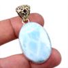Подвеска из стерлингового серебра 925 пробы с драгоценным камнем Natural Republic Larimar 2 дюйма N1a03